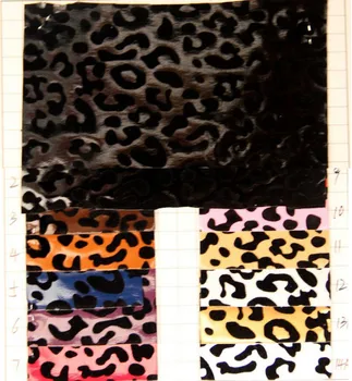 

synthetic PU leather fabric waterproof Flocked leather leopard spots