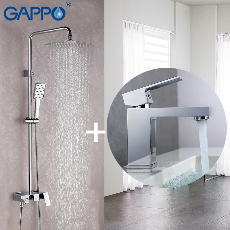 

GAPPO Bathtub Faucets faucet set bronze Square bathtub shower faucet Bath Shower tap stainless shower head wall mixer tap