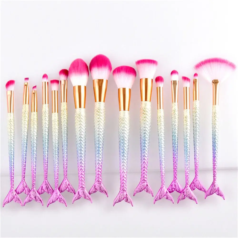 

1Pc Makeup Brushes Rainbow Mermaid Fishtail Eyeshadow Contour Foundation Concealer Blush Powder Eye Beauty Make up Tools Kit