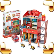 Новогодний подарок пожарная спасательная 3D Пазлы Модель DIY Сборные игрушки обучающая игра украшение дети семья подарок ручной работы