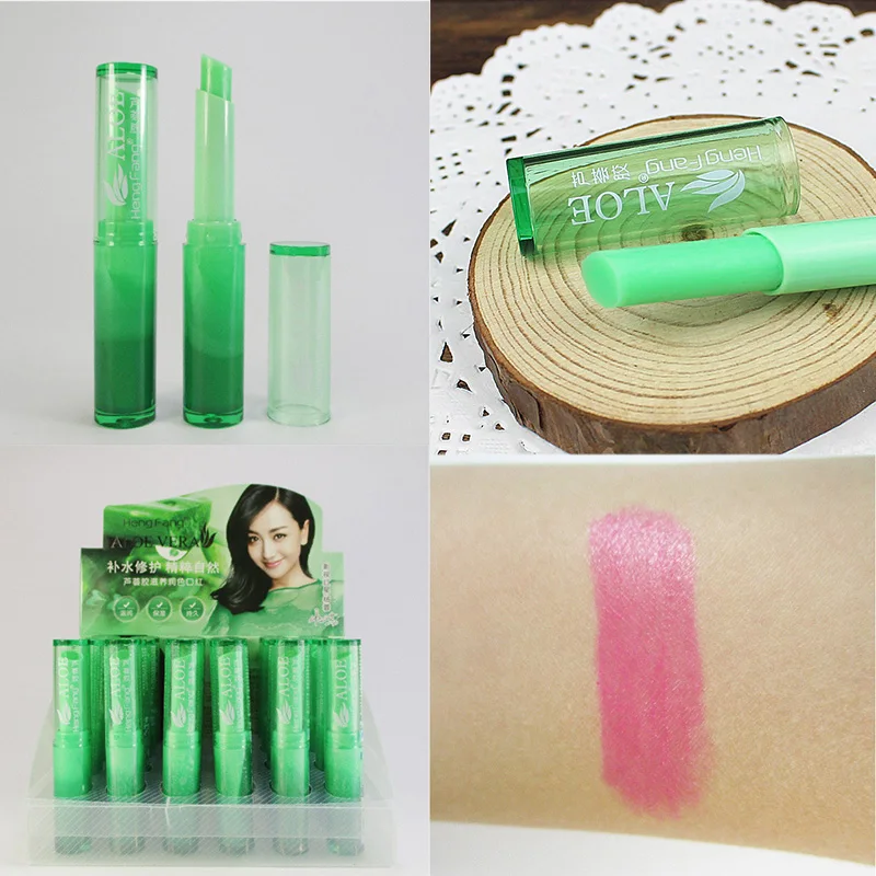 

1pcs Aloe Vera Gum Lip Balm Temperature Change Discoloration Magic 1pcs Makeup Baby Lips Lipstick