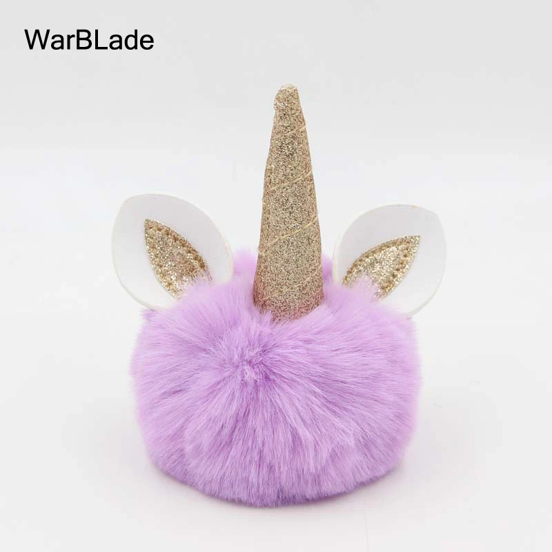 WarBLade пушистый помпон брелок с единорогом искусственный мех кролика помпоны шар