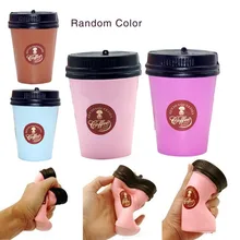 1 Pc Cute Squishy Slow Rising Jumbo 11CM Coffee Cup Phone Strap Kawaii Pendant Stretchy Bread