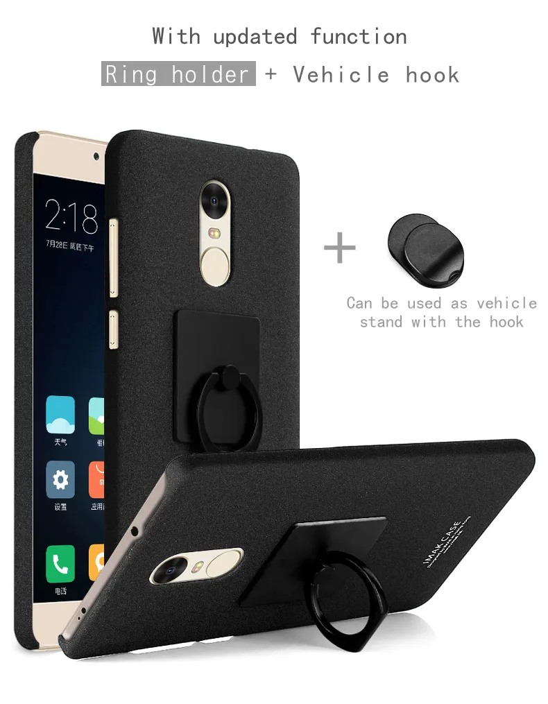 Original iMak Cowboy Frosted Phone Cases For Xiaomi Redmi Note 4 Case + Screen Protector case Stand |