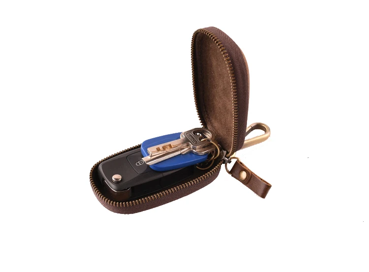 Фирменные мужские винтажные кошельки на молнии для ключей от westкрик из натуральной кожи ручной работы, женские минималистичные маленькие ключницы для ключей
