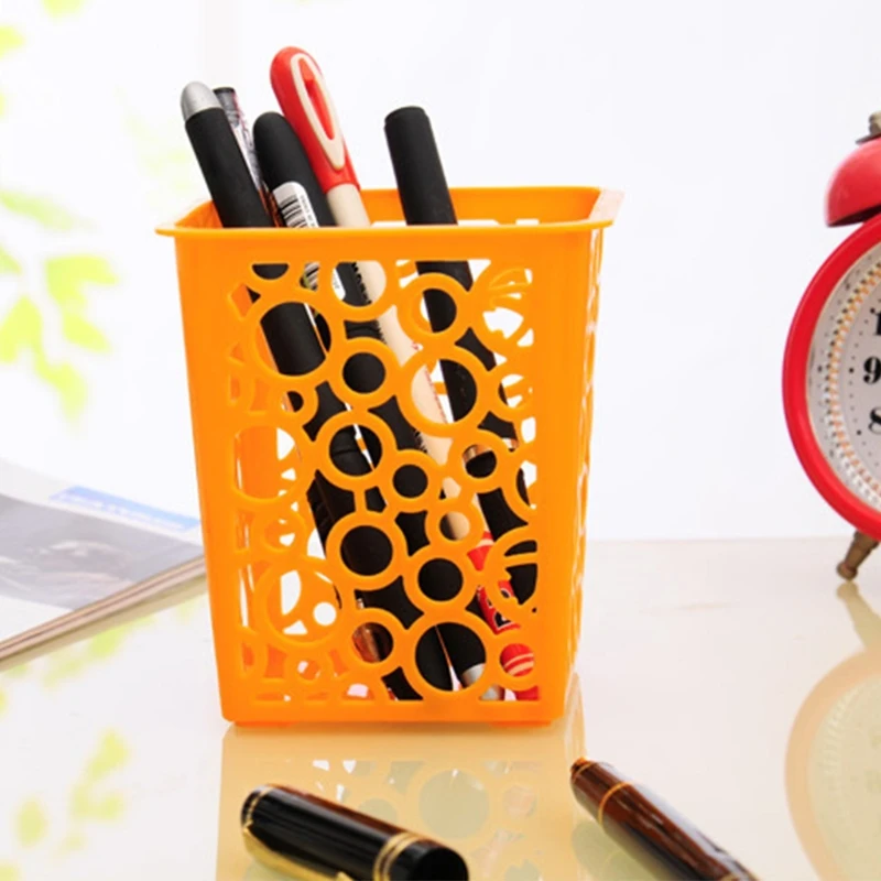Buy 4Pcs Hollow Square Pencil Holder Plastic Pen Pot