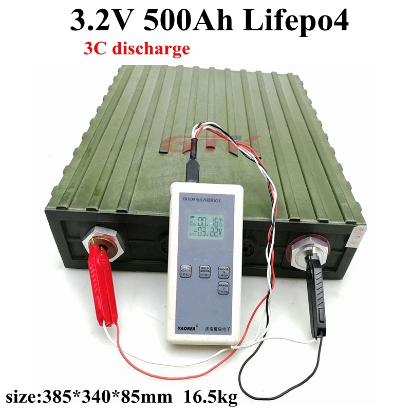 

2pcs New 3.2V 500ah Lifepo4 lithium battery 3C discharge for 12V 24V 48V solar energy storage motorhome Inverter RV battery pack