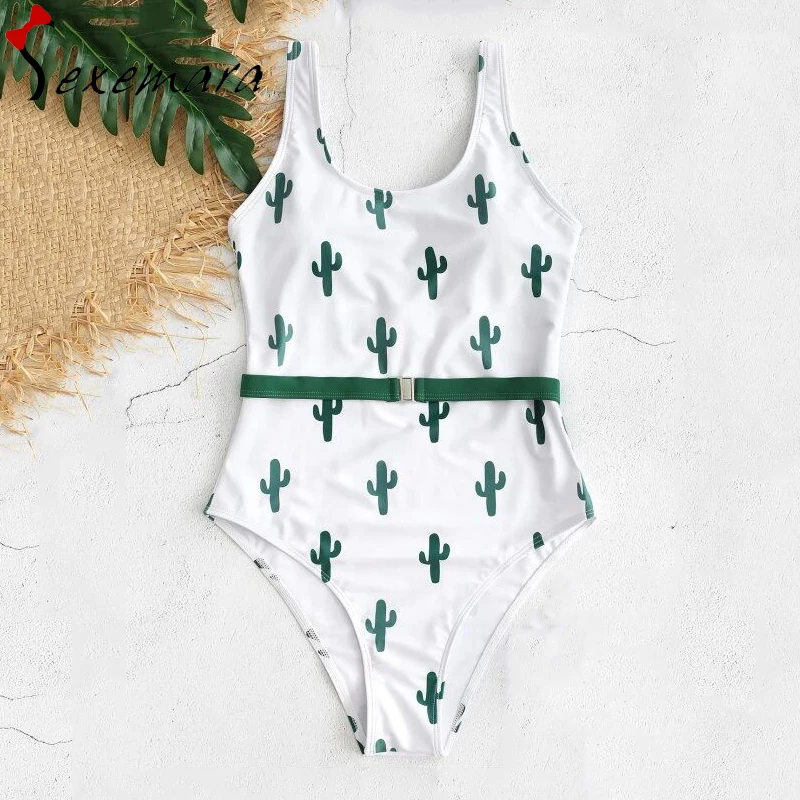 

traje de ba o mujer una pieza swimwear women cactus one piece swimsuit maillot de bain femme 2019 bathing suit women monokini