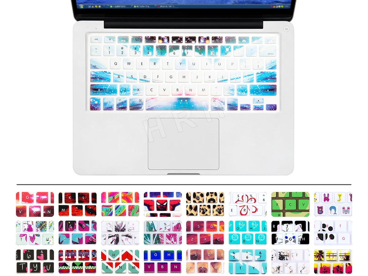 HRH водонепроницаемые тонкие модные переводные наклейки силиконовые английские клавиатуры крышки клавиатуры протектор кожи для Mac book Pro 1" 15" 1" Air retina