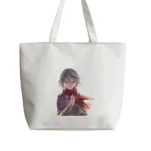 Атака на Титанов Микаса Акерман японского Аниме Холст Tote сумки сумка для покупок с персонажем из мультфильма продуктовый мешок AN142