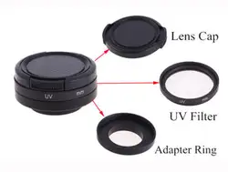 5in1 оптический Стекло 37 мм CPL фильтр UV объектив адаптер защиты Кепки веревка для Gopro Hero 3 HD 3 + 4