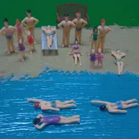 20 шт смешанные 1:50 окрашенные модели пляжный пловец люди фигурки поезд здания сцены
