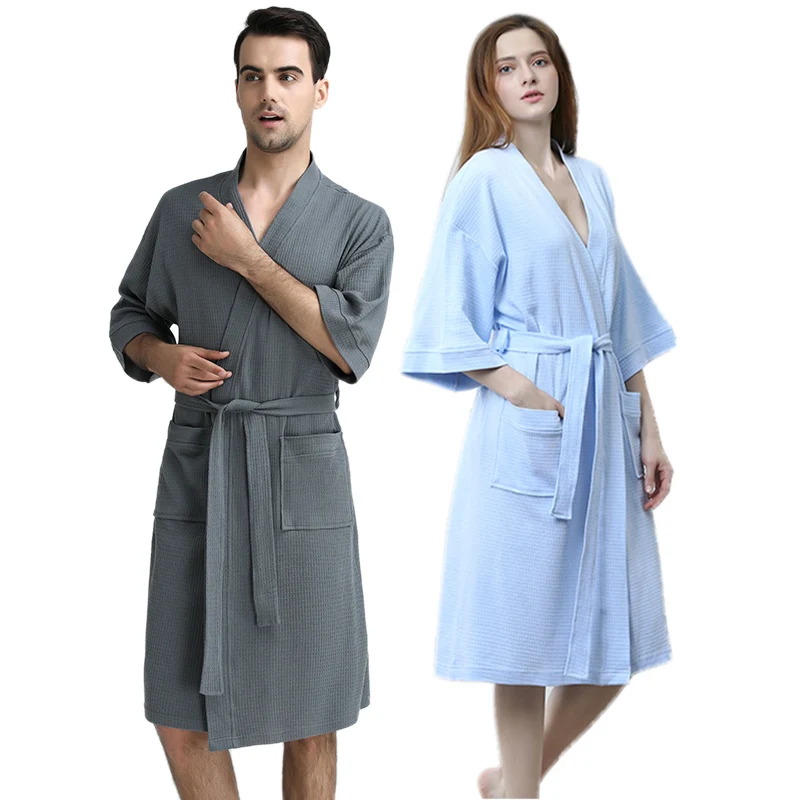 Unisex Albornoz Hombre o Mujer Primavera Verano Batas y Kimonos con Cinturón,Muy Suave Cómodo Fino Ligero y Agradable para Hombre o Mujer 