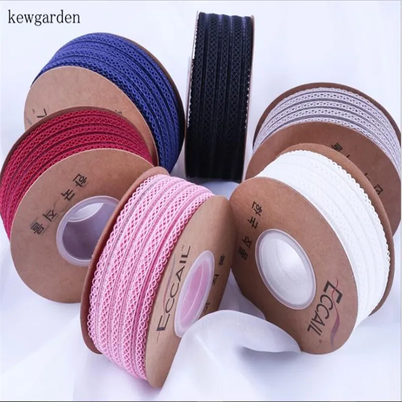 

Kewgarden Elasticity Hollow Wavy Edge Ribbons 1-1/2" 1" Handmade Tape DIY Bowknot Satin Ribbon Packing Riband 10 Yards / lot