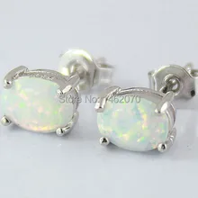 HAIMIS потрясающий Овальный 5x7 мм создан Белый огненный опал модные ювелирные изделия серьги гвоздики для женщин OE6 подарочная коробка