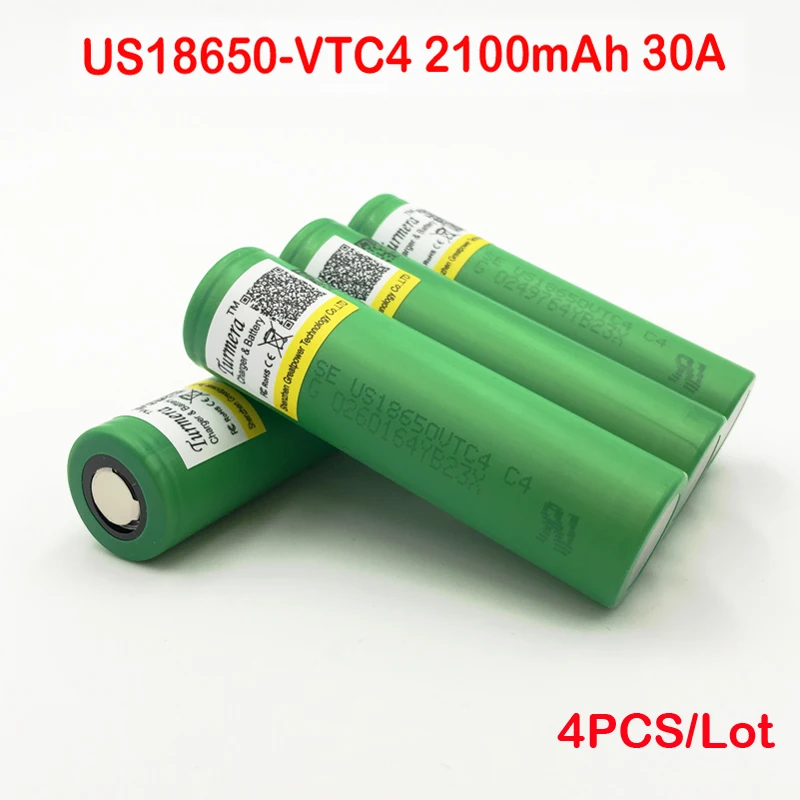 us18650vtc4 100% Original 3.6V 18650 VTC4 2100mAh High drain 30A ...