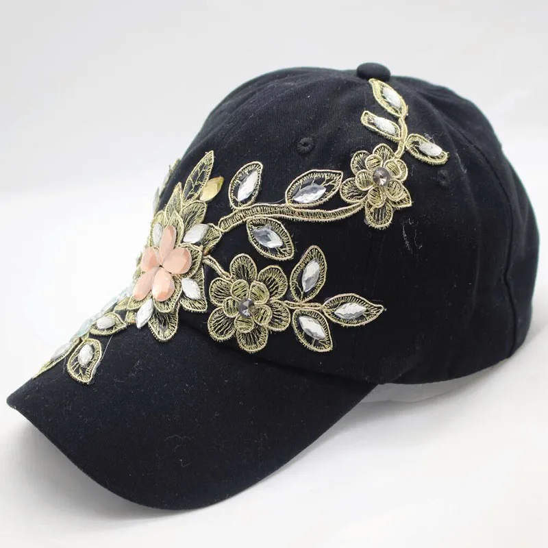 BINGYUANHAOXUAN خمر الفاخرة الراين امرأة رعاة البقر قبعة بيسبول زهرة نمط Gorras الإناث عالية الجودة الزجاج الماس قبعة BINGYUANHAOXUAN خمر الفاخرة الراين امرأة رعاة البقر قبعة بيسبول زهرة نمط Gorras الإناث عالية الجودة الزجاج الماس قبعة
