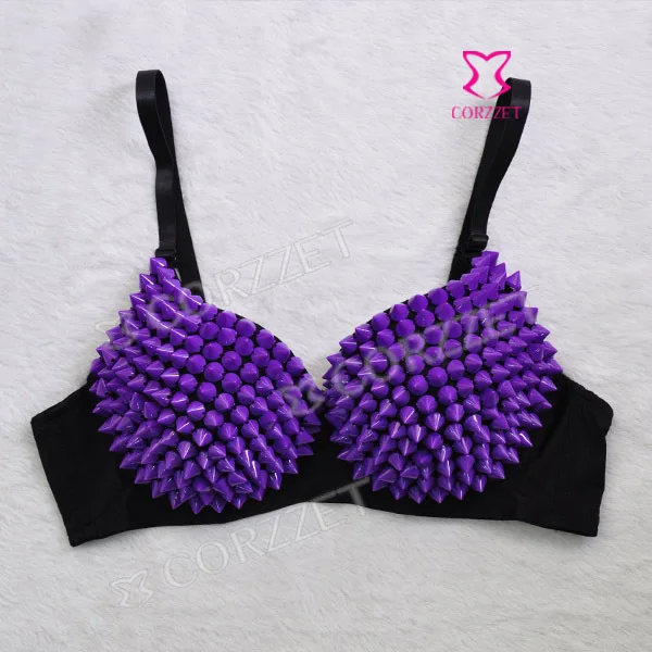 

2014 New Sexy Resin Studded Rivet Bras Push- Up Brassiere Disco Party Dance Bra Top Women Bralette Underwear Lingerie