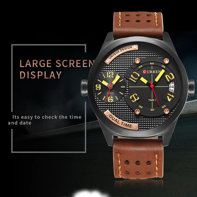 2018 CURREN Luxury brand New black leather Strap Fashion Casual Business 30 mete 2018 CURREN Luxury brand New black leather Strap Fashion Casual Business 30 mete