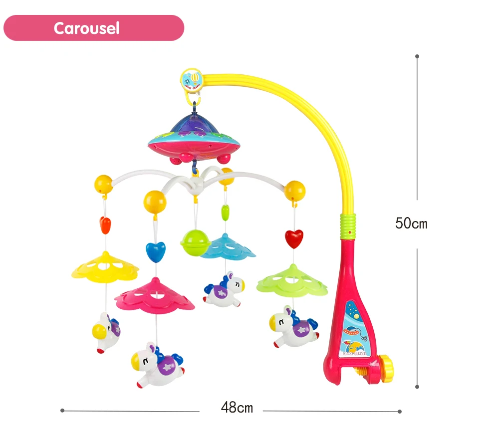 Huanger детская кровать колокольчик игрушка 0-12 месяцев вращающаяся музыкальная подвесная погремушка для малышей кронштейн детская кроватка Мобильный держатель