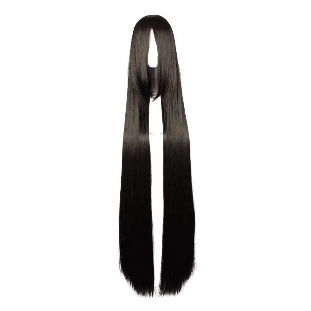 MCOSER Бесплатная доставка 120 см длинные прямые синтетические черный цвет косплэй парик 100% Высокое температура волокно ВОЛОС WIG-256A