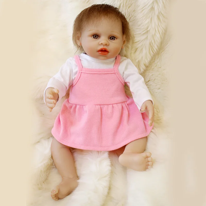 

40cm Reborn Bebe Grils Dolls Baby Silicone with Dress Sleeping Basket Reborn Baby Toy Dolls Girls SDK-102P2 Toys for Children