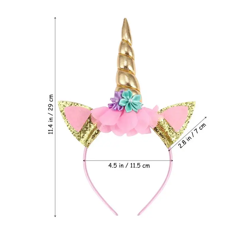 6 шт. повязка на голову "Единорог" Золотые повязки на голову с рогом идеальный Единорог все для праздника пользу для дня рождения или вечерние костюмы
