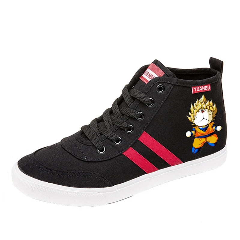 Doraemon/высокие дышащие парусиновые кроссовки с забавным рисунком котенка; кроссовки для студентов; индивидуальная модная повседневная обувь