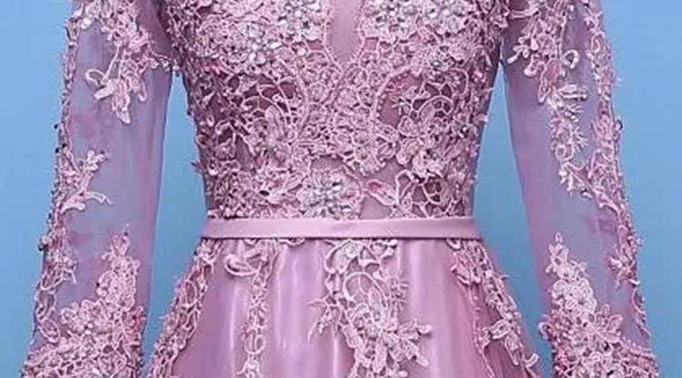 VENSANAC 2018 O Neck Lace Appliques A Line Long Evening Dresses Backless Long Sleeve Party Lace Sash Crystals Prom Gowns VENSANAC 2018 O Neck Lace Appliques A Line Long Evening Dresses Backless Long Sleeve Party Lace Sash Crystals Prom Gowns