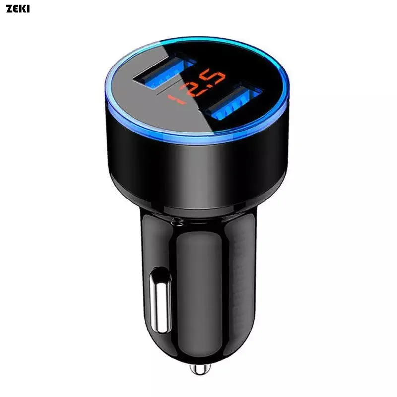 

ZEKI 5V 3.1A Dual USB Car Charger with Digital Display Mobile Phone Chargers in the Car for iPhone Huawei Samsung Xiaomi HTC