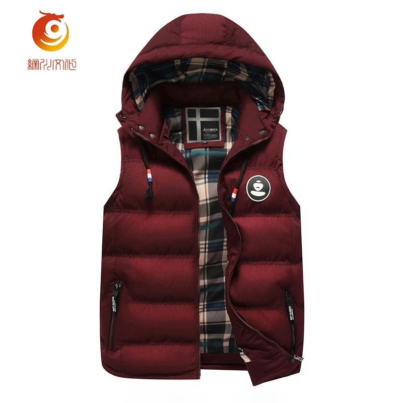 

High Quality Mens Jacket Sleeveless veste homme Winter Fashion Men's Warm Vest Casual Hat Detachable Hooded Cotton Vest M- 3X