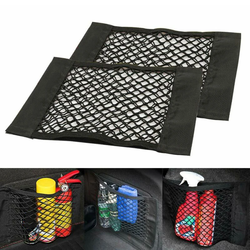 

2pcs Car Truck Trunk Storage Net Mesh Bag Organizers Universal For SUV 40*25cm