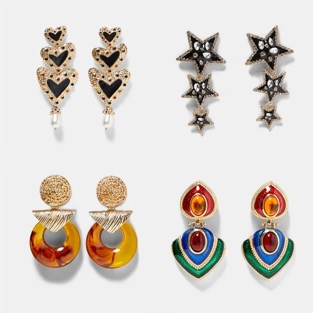 Best Lady Za Charm Multicolored Drop Dangle Earrings For Women Best Lady Za Charm Multicolored Drop Dangle Earrings For Women Bohemian Wedding Party Jewelry Christmas