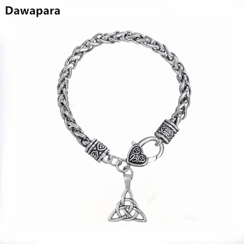 

Dawapara Irish Trinitys Knot Pendant Bracelet Antique Sliver Vintage Jewelry