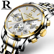 OnTheEdge Мужские кварцевые часы Regolio masculino, золотые повседневные деловые мужские часы из нержавеющей стали, лучший бренд, роскошные часы, наручные часы