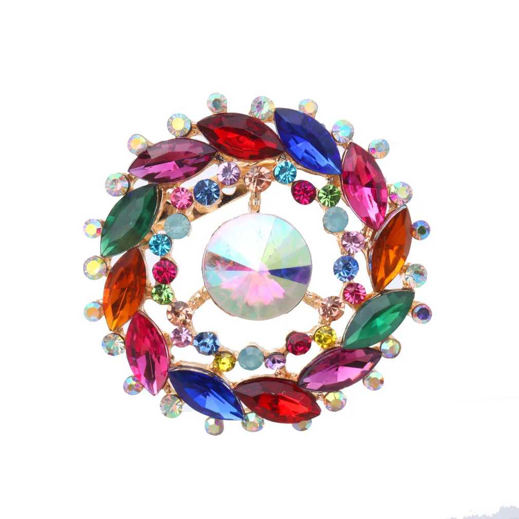 Wholesale 2015 New Style rhinestone brooch Colorful Crystal fine
