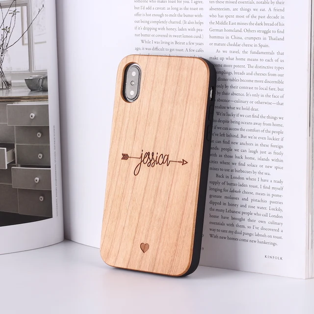 Archer Heartbeat Lover Cupido Love Personalized Custom Wood Phone Case For iPhone 12 11 13Pro XS Max 7 7Plus 8 8Plus X XR Archer-Cherry Wood