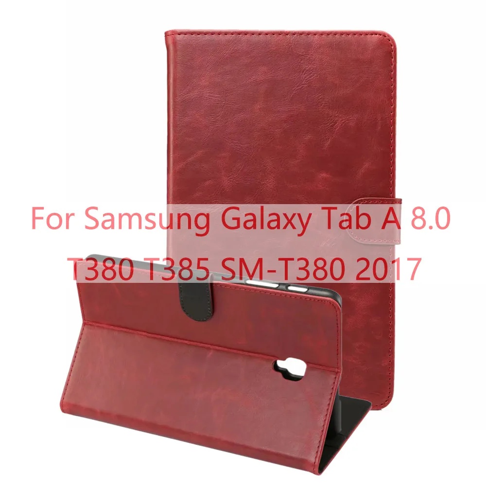 PU Wine Red Чехол для Samsung Galaxy Tab E 8," T377 T377V SM-T377 T375 из искусственной кожи чехол для Samsung Galaxy Tab A T380 T385 T350 T351 T355 - Цвет: PU Wine Red