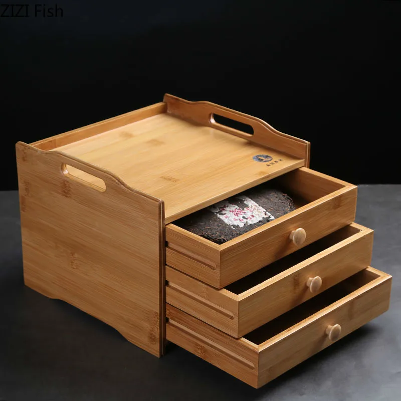 

Bamboo Tea Box Storage Container Jewelry Accessories Bamboo Tea Gift Store Box Vintage Multifunctional Container