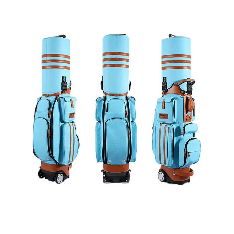 

Authentic Pgm Multifunctional Golf Standard Ball Bag Capacity Cover Cart Caddy Viation Bag With Wheels Golf Club Bag D0088