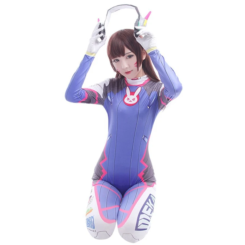 Игра OW D. VA Dva Косплей Костюм Хана песня сексуальный 3D печать боди взрослых детей лайкра костюм из спандекса