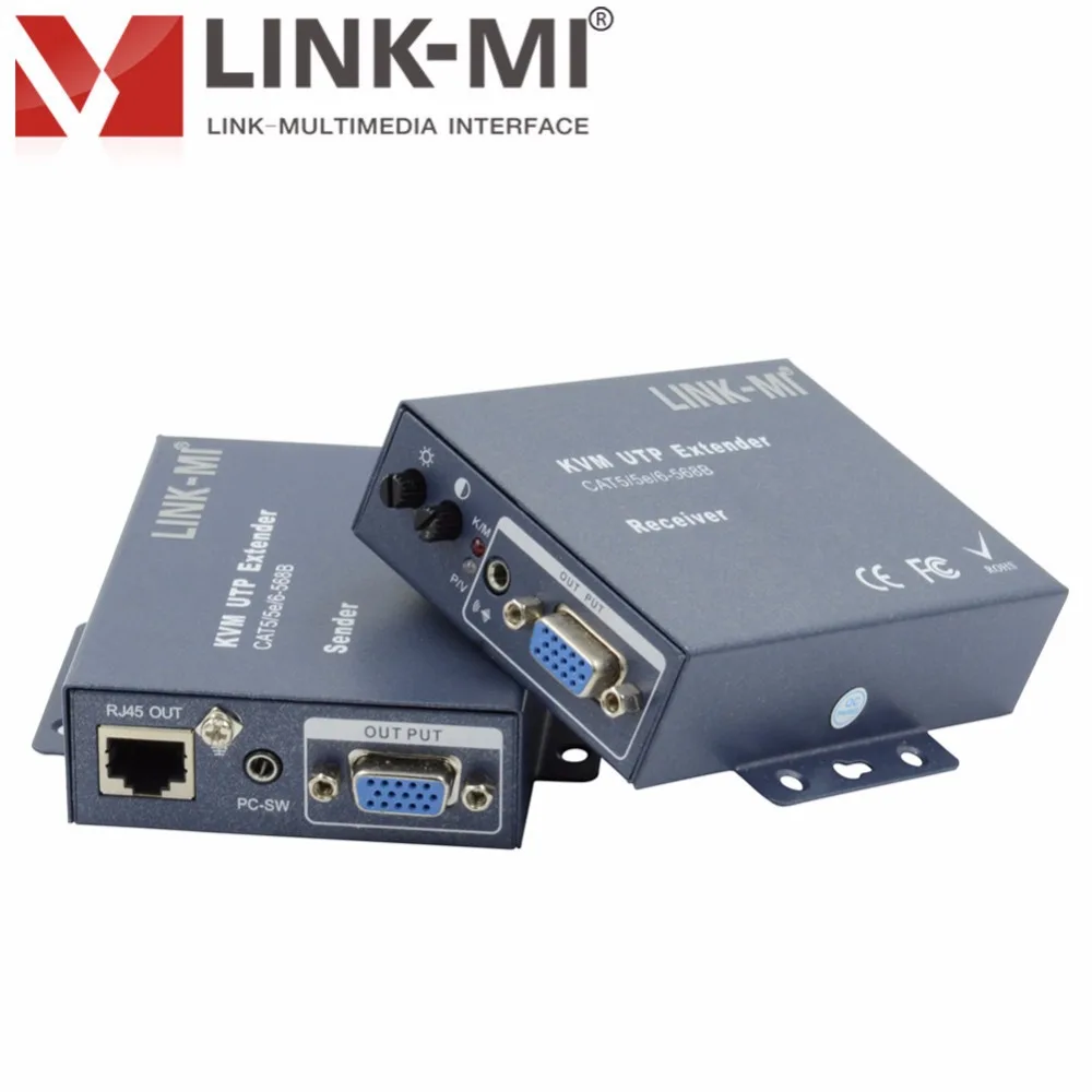 LINK-MI LM-K101TR 100 м KVM удлинитель отправитель и получатель CAT5, CAT5E, CAT6 USB PS2 Порты и разъёмы клавиатуры и поддержка мыши VGA Порты и разъёмы монитор