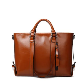 New Fashion Genuine Leather bags Tote Women Leather Handbags Solid
