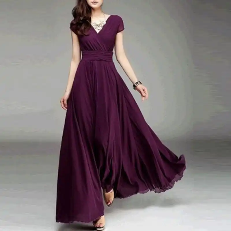 long sleeve flare maxi dress