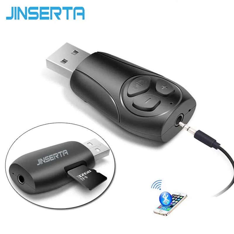 

JINSERTA Mini USB Bluetooth Adapter Wireless Car Kit MP3 Player TF Music Receiver Transmitter Handsfree Audio Output For Speaker