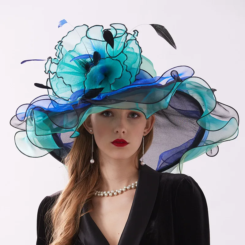 

2019 Fashion Detachable Organza Female Hat Summer Hats for Women Beach UV Sun Visor Hat chapeau femme mariage Dual-use Cap