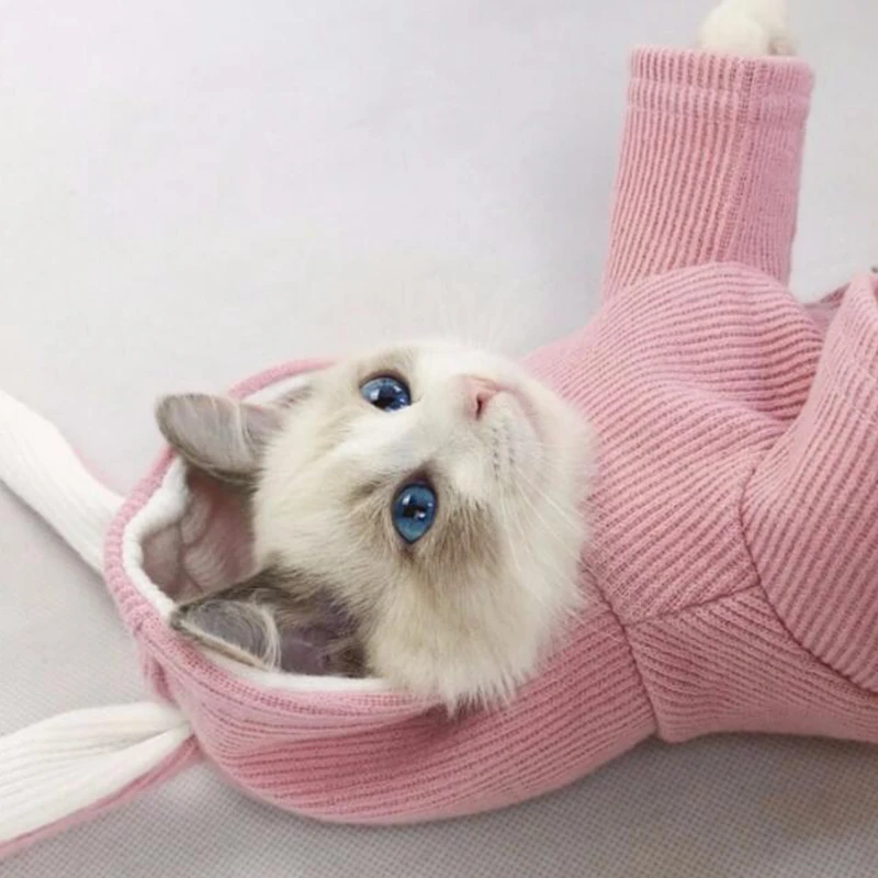 

[MPK Cat Sweaters] Rabbit Ears Cat Clothes, Dog and Cat Sweater Clothes with Rabbit Ears, 7 Sizes Available in 2 Colors