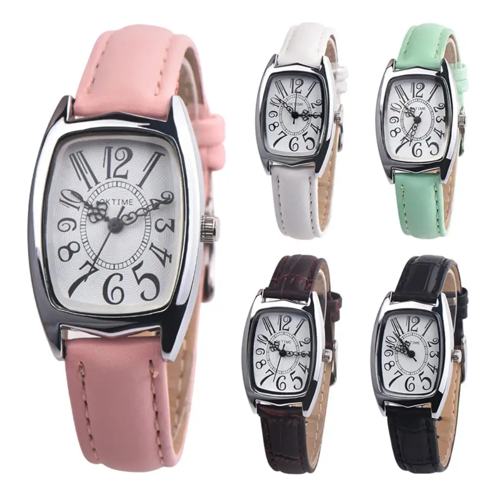 

Fashion Top Brand Luxury Women Vintage Rectangle Dial Faux Leather Belt Analog Quartz Wrist Watch Gift