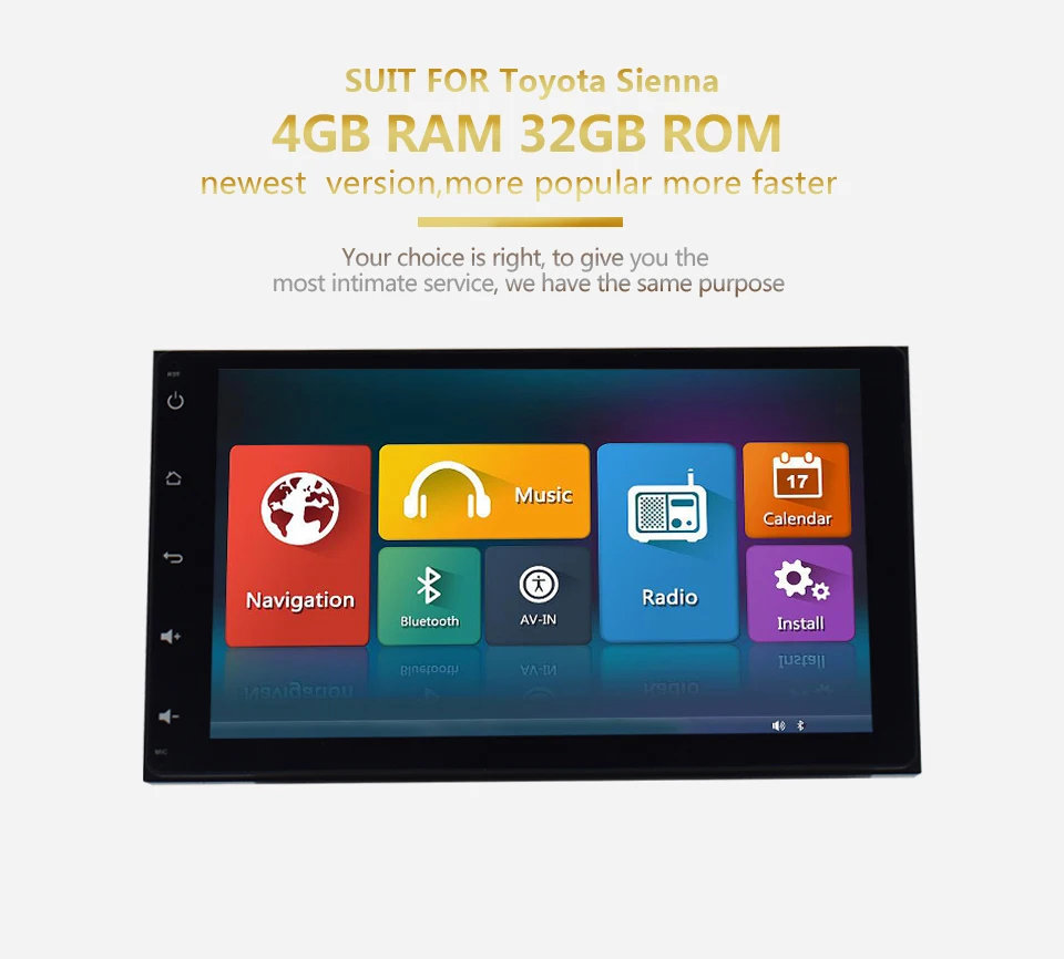 Discount KiriNavi 9.0" Touch Display Android 8.0 For Toyota Sienna 2015-2018 Car Radio Audio GPS Navigation Multimedia Play 1