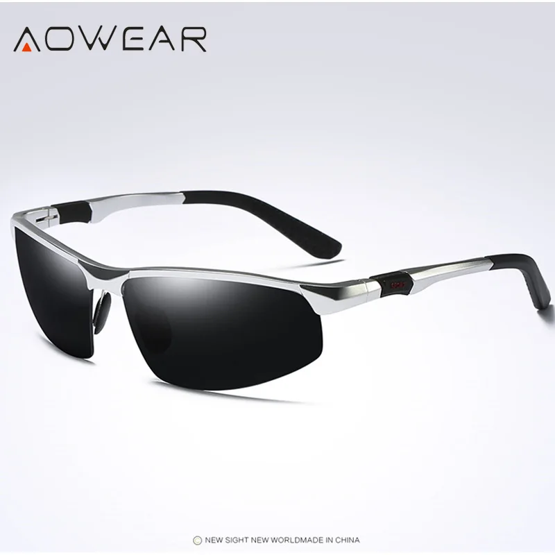 AOWEAR Sportsolglasögon utan båge för män Herr Porlariserad kvalitets spegel Solglasögon Man Lättviktsglasögon utomhus Gafas_voghion.com